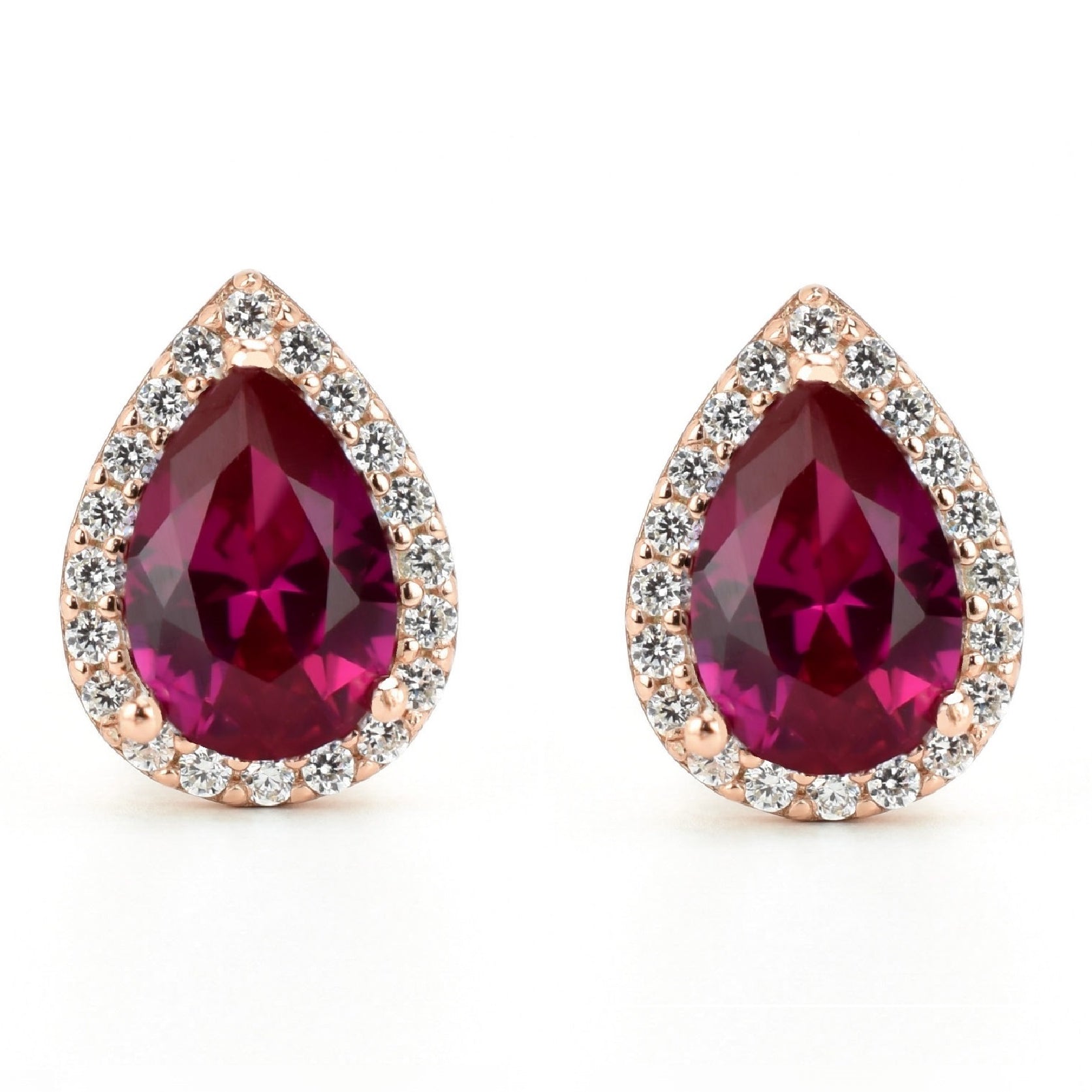 VerOna Rubin-Tropfenohrringe