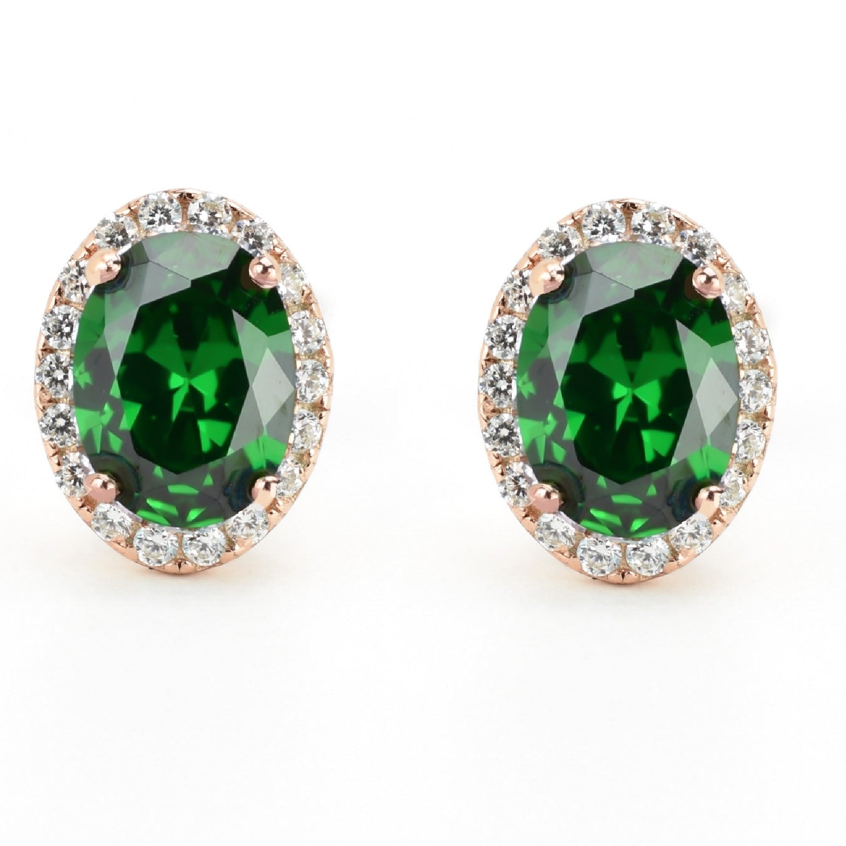 VerOna Smaragd Ovale Ohrstecker