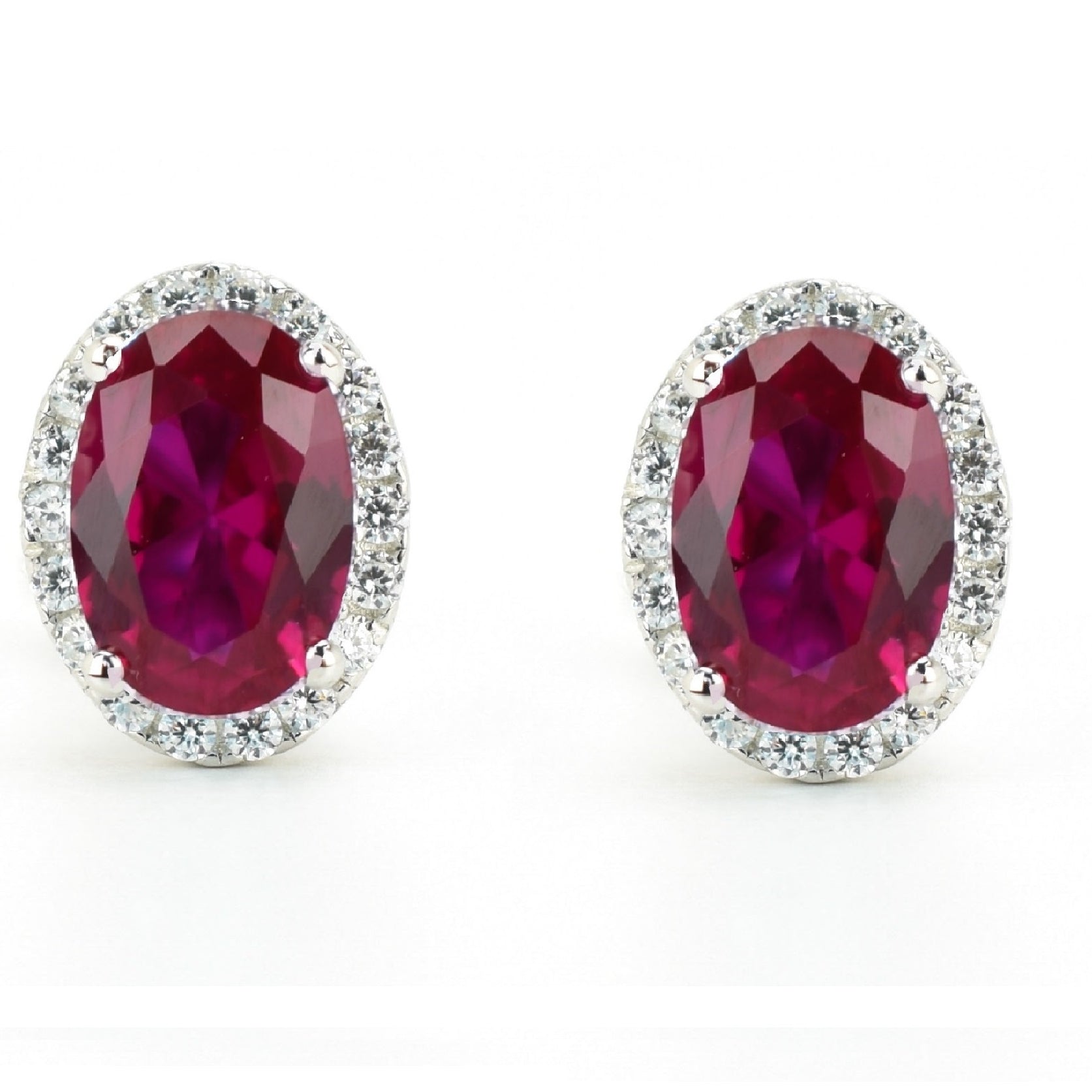 VerOna Rubin Ovale Ohrstecker