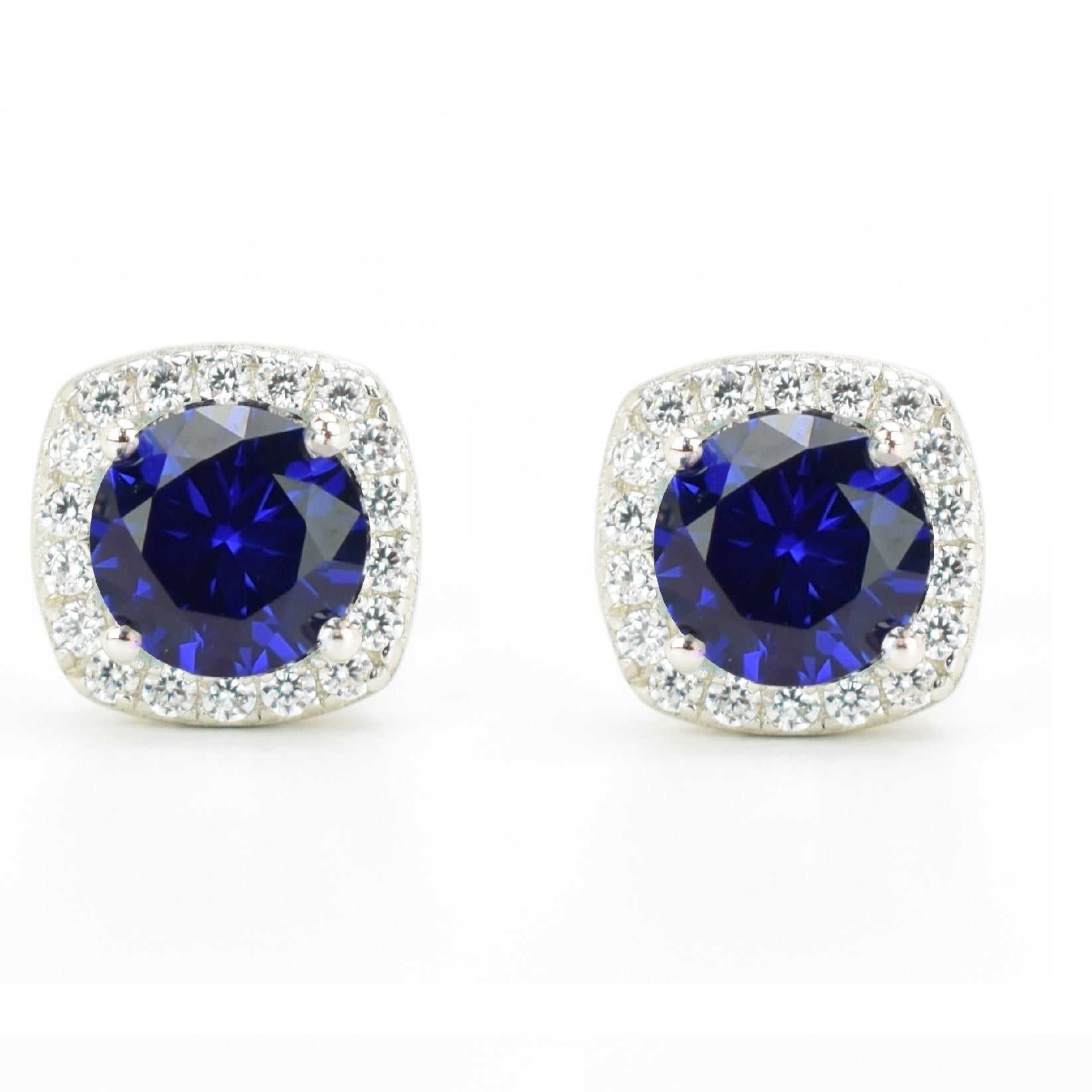 VerOna Saphir-Quadrat-Ohrstecker