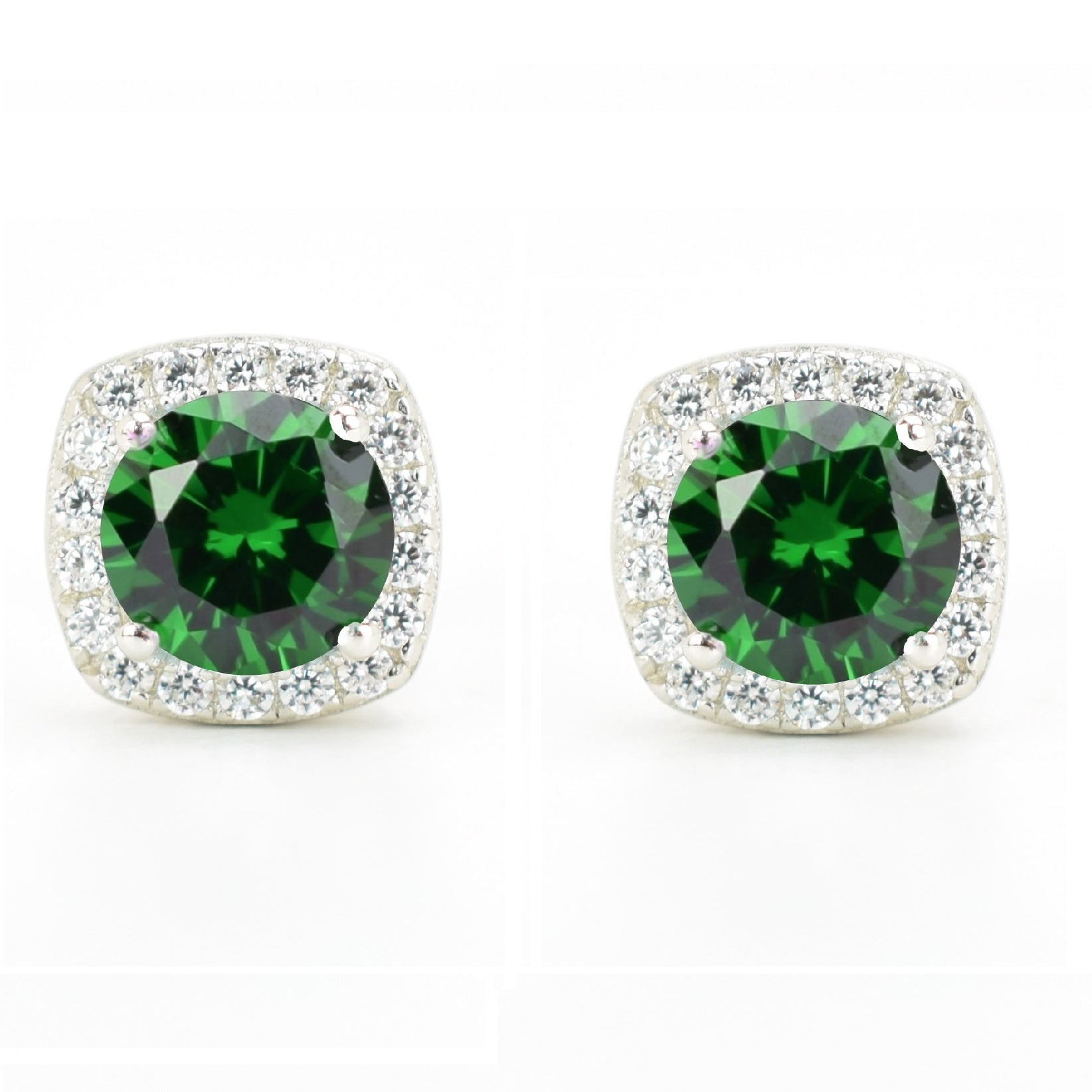 VerOna Smaragd-Quadrat-Ohrstecker