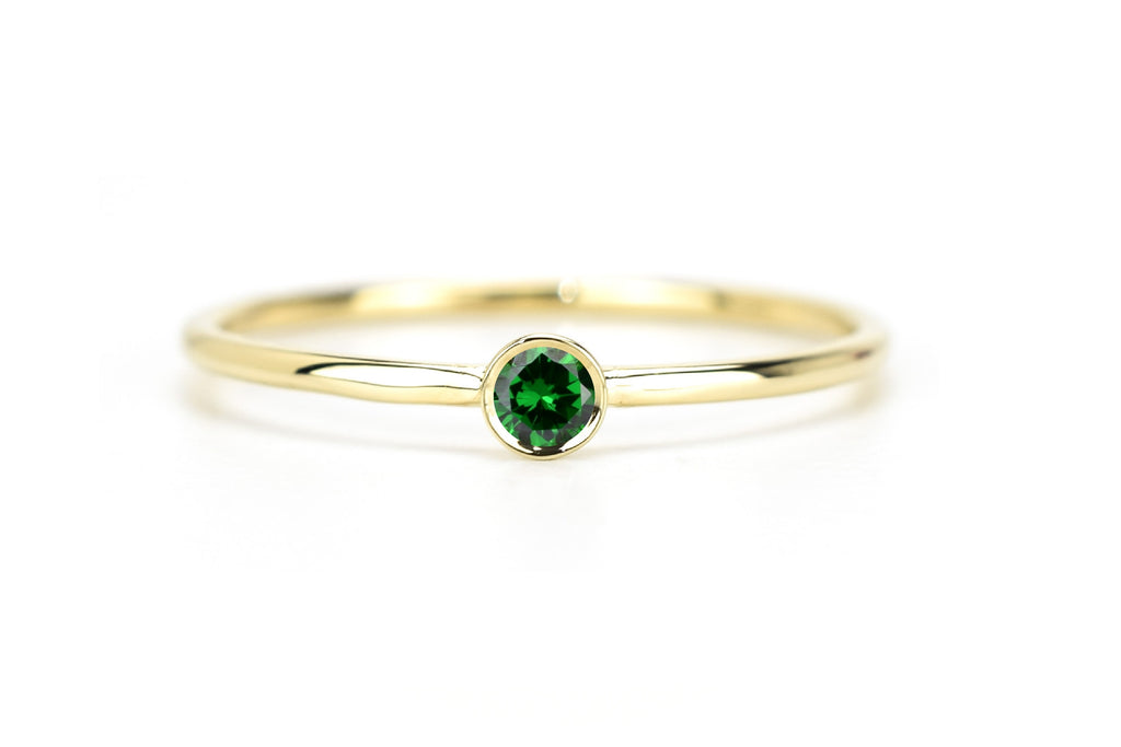 smaragd ring goud, 14k goud ring smaragd, groene ring goud