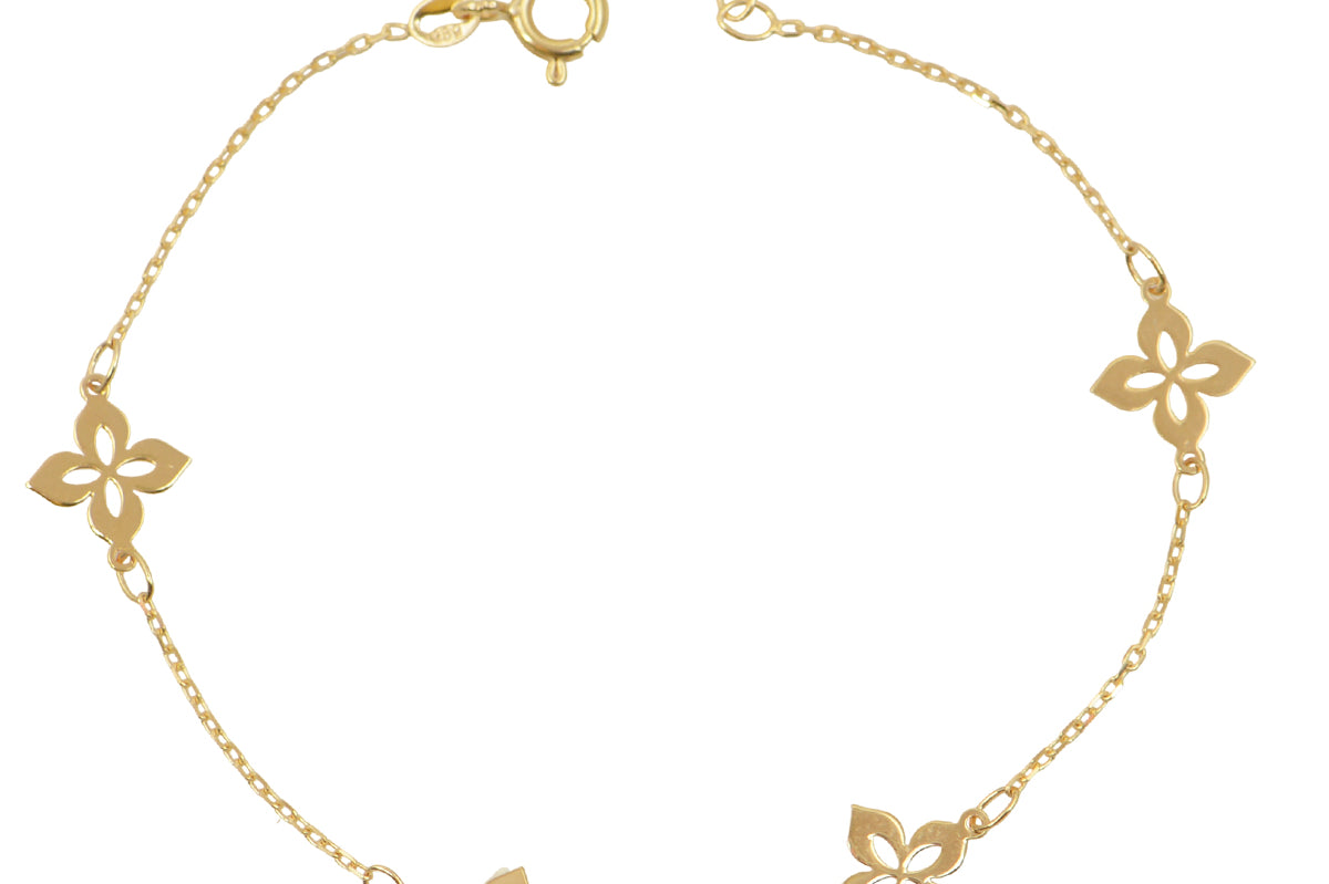 dames armband goud, gouden bloemen dames armband, gouden dames armband 14k goud
