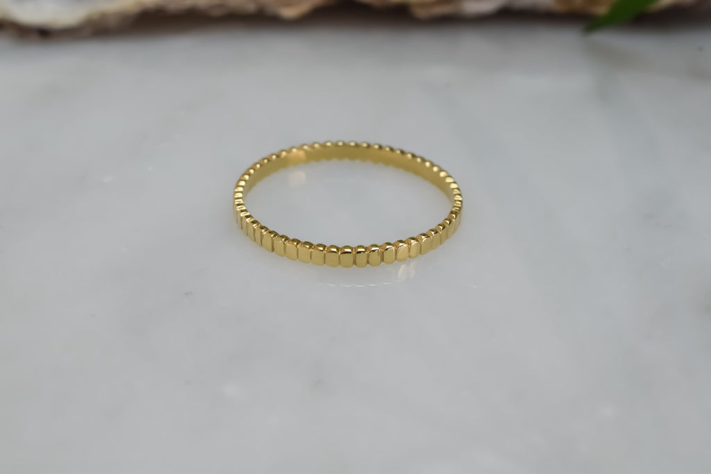14 karaat streepjes ring, aanschuifring 14k, gouden ring, dames aanschuifring, streepjes ring 14 karaat, stapelring voor dames