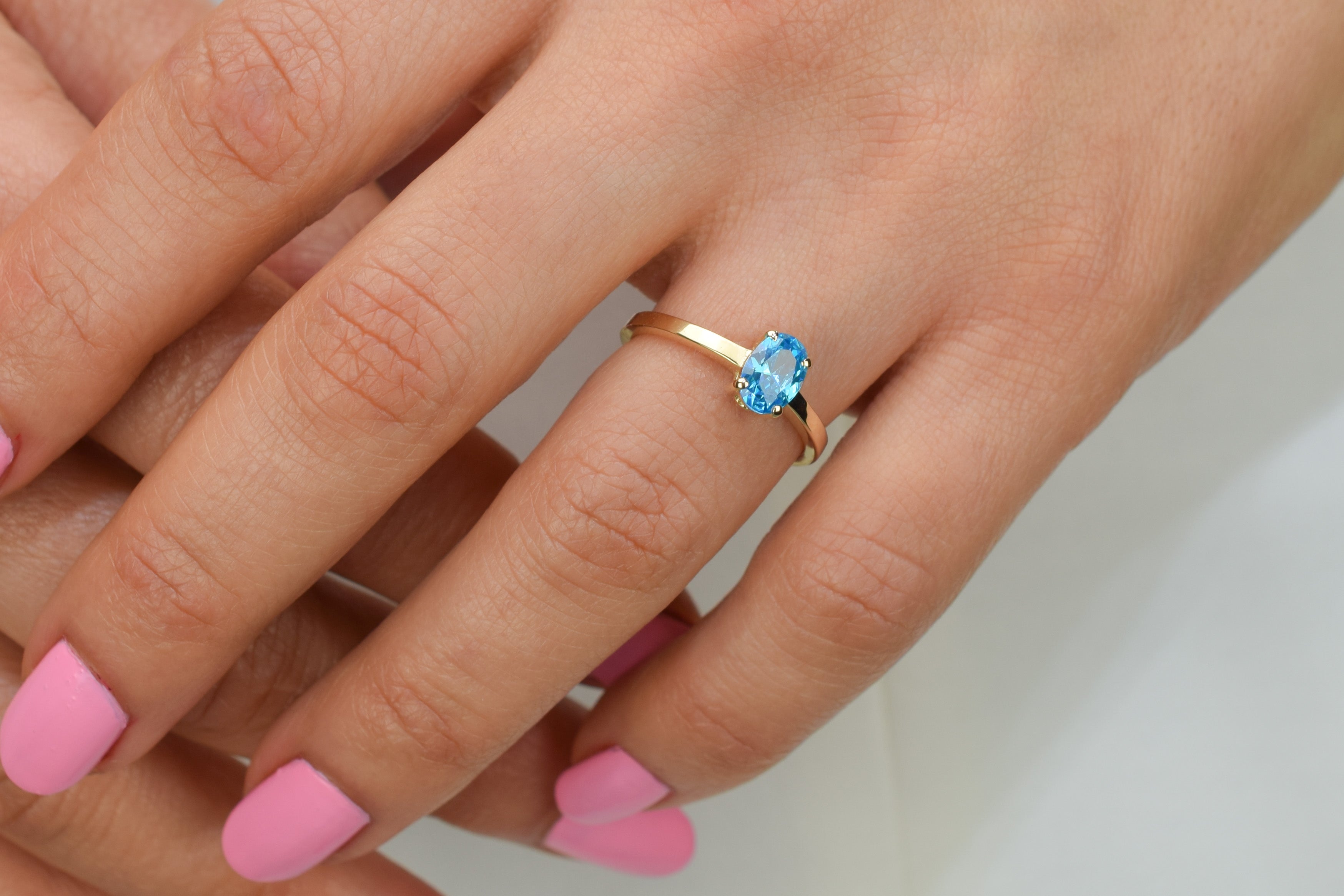 wedding ring, 14k natuurlijke steen ring, swarovski ring, 14k goud blauwe steen ring, birthstone ring,
