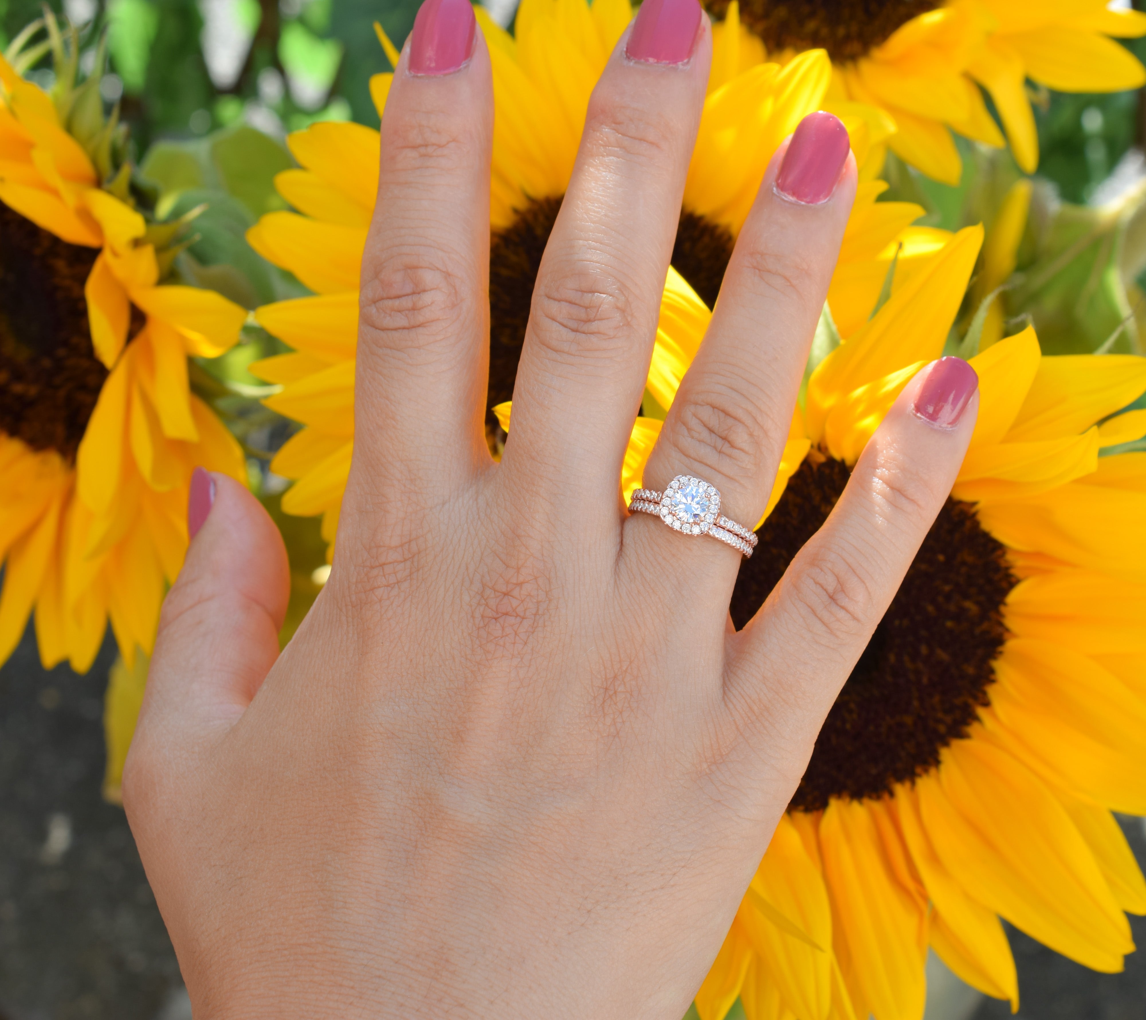 Ringset, Verlovingsring, trouwring, Halo ring, Zilveren ring, Gouden ringset, Solitaire ring, vriendschapsring, promise ring, Rose Gouden Ring, Art deco Ring