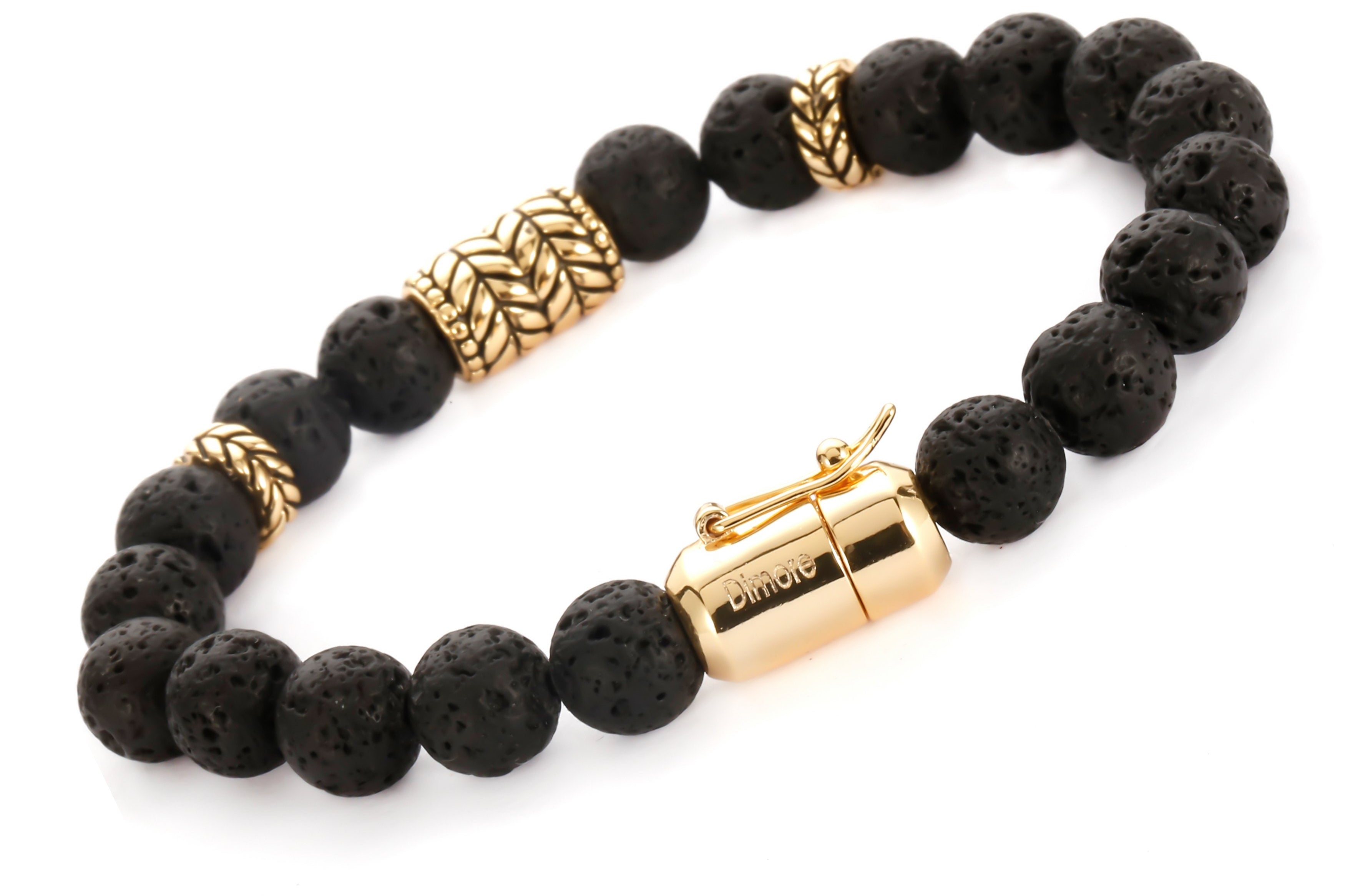 Black Callisto Gold, Volcano beads bracelet, volcano beads, black bead bracelet, Gold bead bracelet, feather bracelet, bali bracelet men