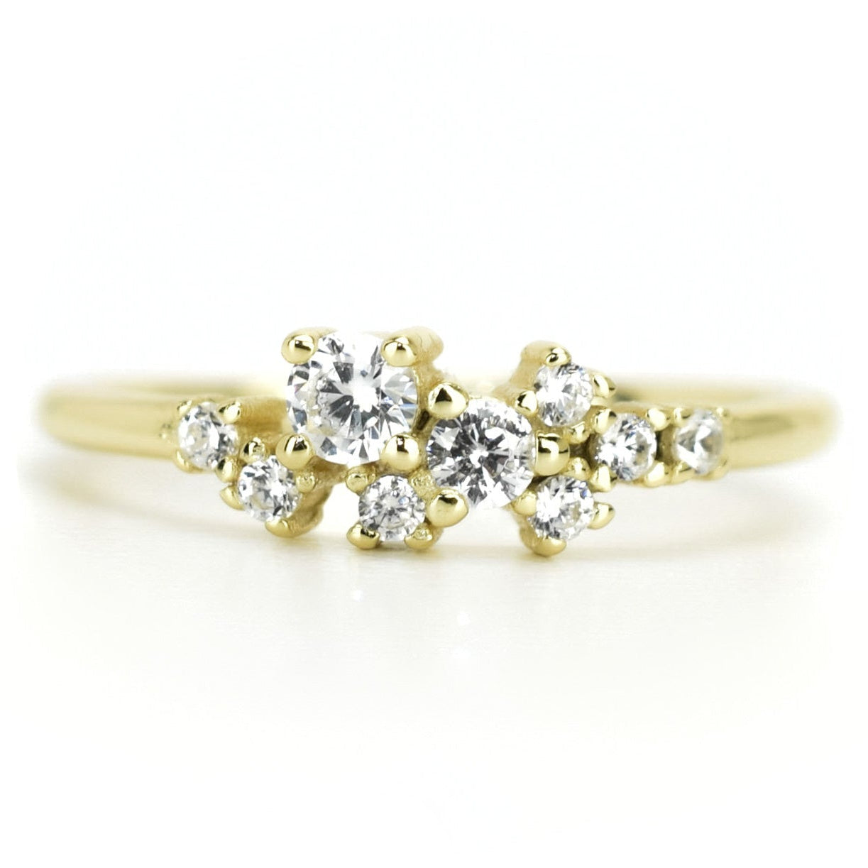 Cluster ring goud, zilveren ring met stenen, ring rosegoud, unieke ring, dames ring, gouden dames ring, zilveren feestelijke ring, promise ring goud, verlovingsring zilver