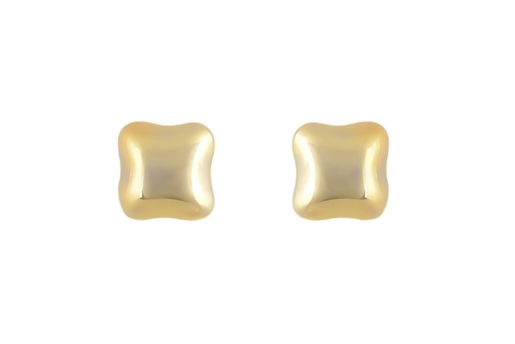gouden vierkante oorbellen, 14k vierkante oorbellen, oorknoppen goud, vierkante gouden dames oorbellen, klassieke oorbellen, unieke gouden oorbellen, kleine oorknoppen vierkant