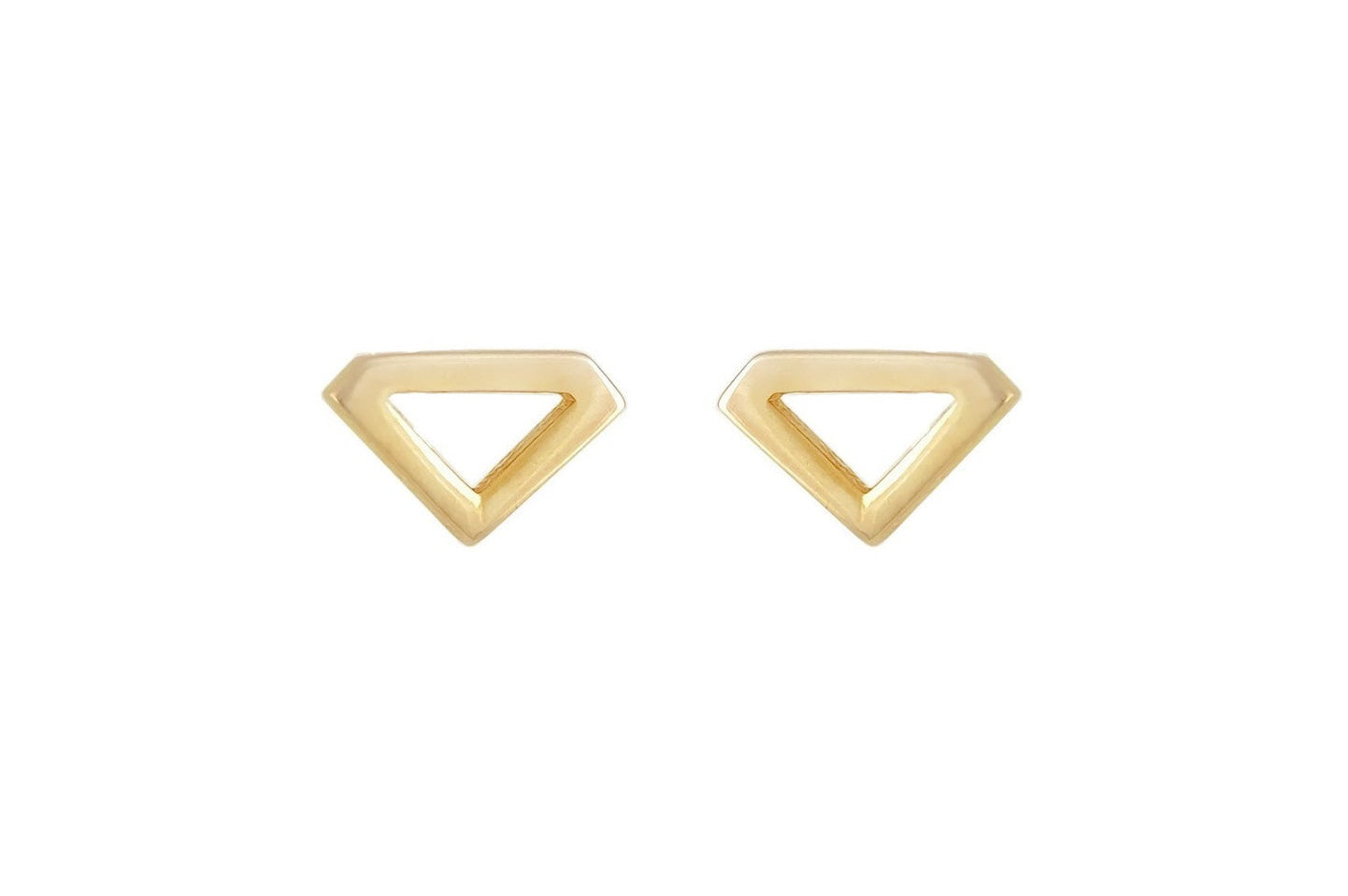 14k oorknoppen diamant, diamantvormige oorbellen goud, subtiele oorbellen goud, oorbellen 14k diamantvormige oorknoppen, oorbellen zonder stenen