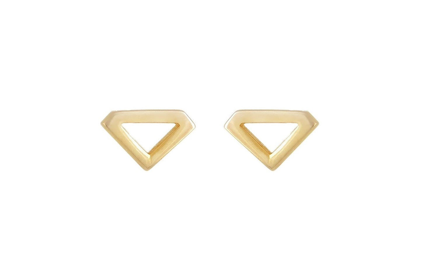 14k oorknoppen diamant, diamantvormige oorbellen goud, subtiele oorbellen goud, oorbellen 14k diamantvormige oorknoppen, oorbellen zonder stenen