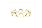 14k ring, Waves Ring, Zigzag ring goud, gold 14k ring, 14k aanschuifring