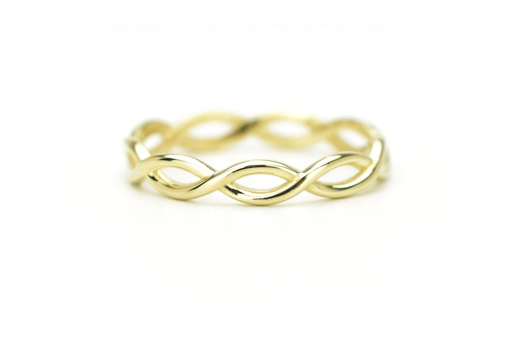 14k stapel ring, celtic ring 14k, twisted gouden ring, simpele ring 14k goud, dames ring goud, 14 karaat gouden ring, stapel vrouwen ring, keltische ring goud, aanschuiring goud, unieke gouden ring