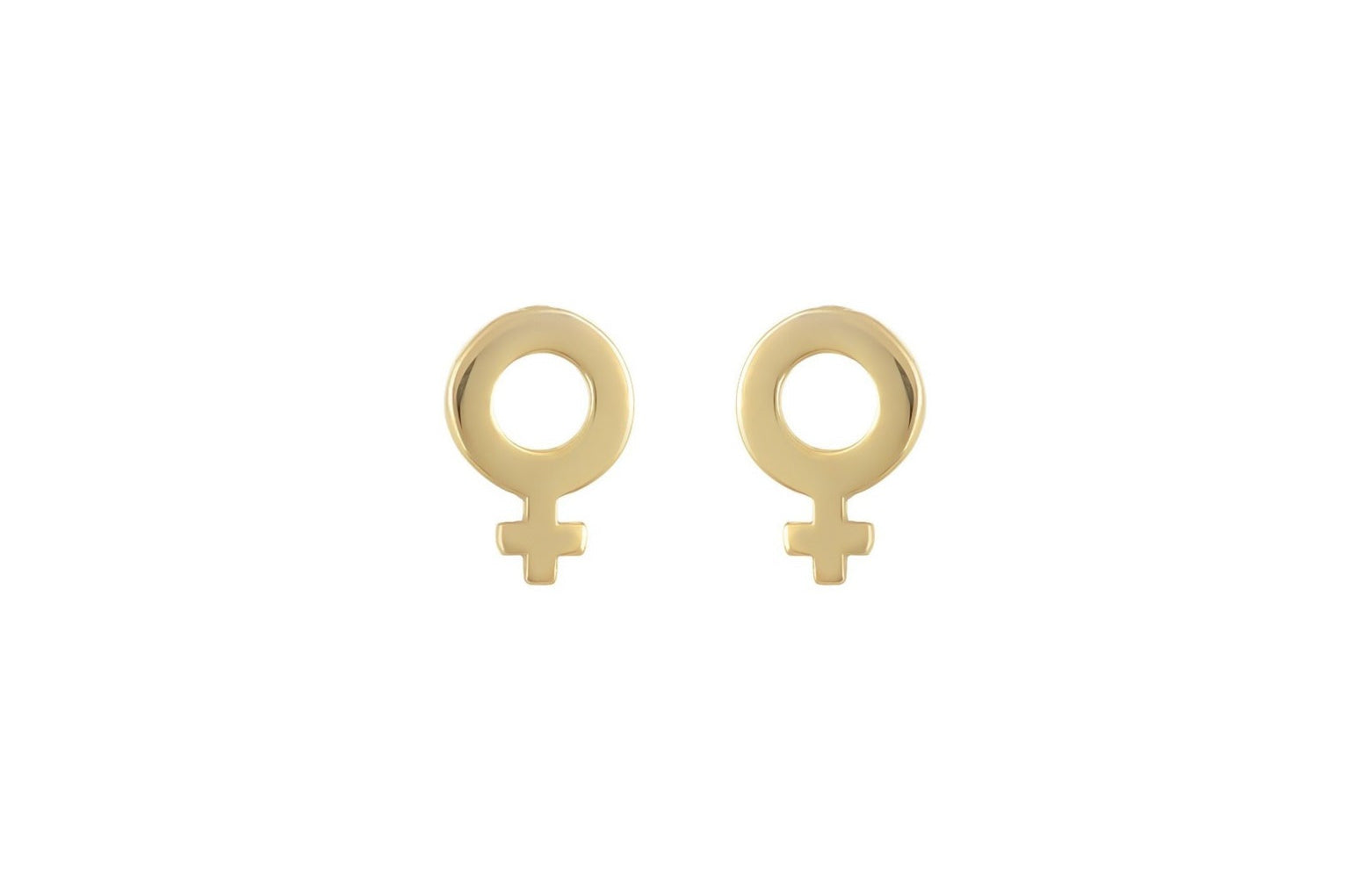 gouden oorknoppen venus, dames oorbellen goud, 14 karaat oorbellen vrouwenteken, vrouwenteken gouden oorbellen, vrouwenteken gouden oorbellen