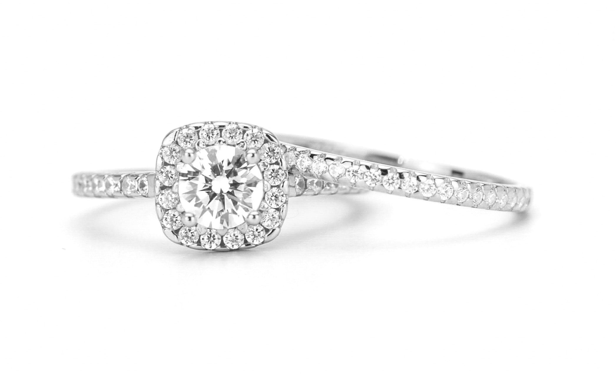 Ringset, Verlovingsring, trouwring, Halo ring, Zilveren ring, Gouden ringset, Solitaire ring, vriendschapsring, promise ring
