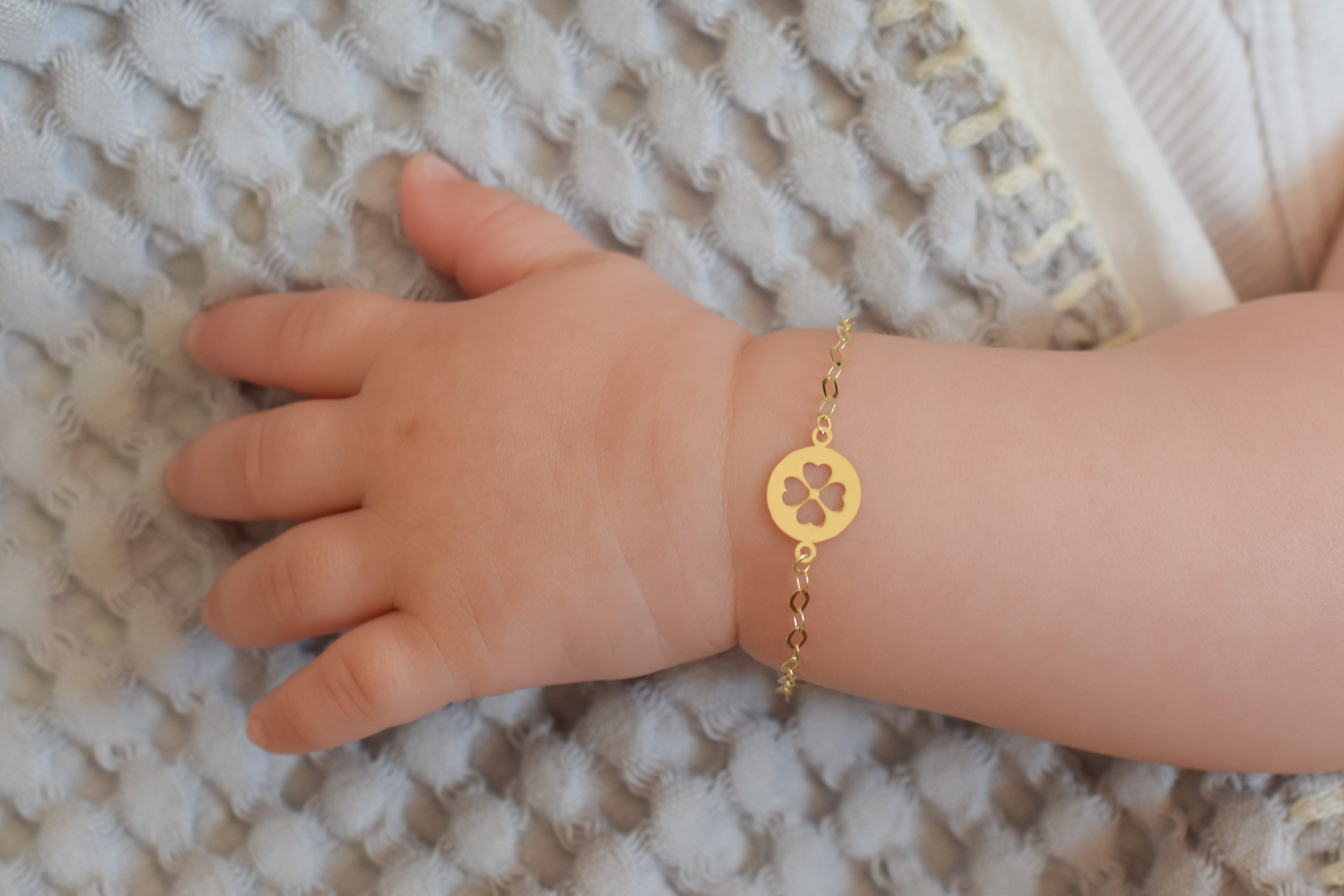 roem Factureerbaar Voorbijgaand Baby/Kinder Armband Klavertje Vier 14K Goud BeMy
