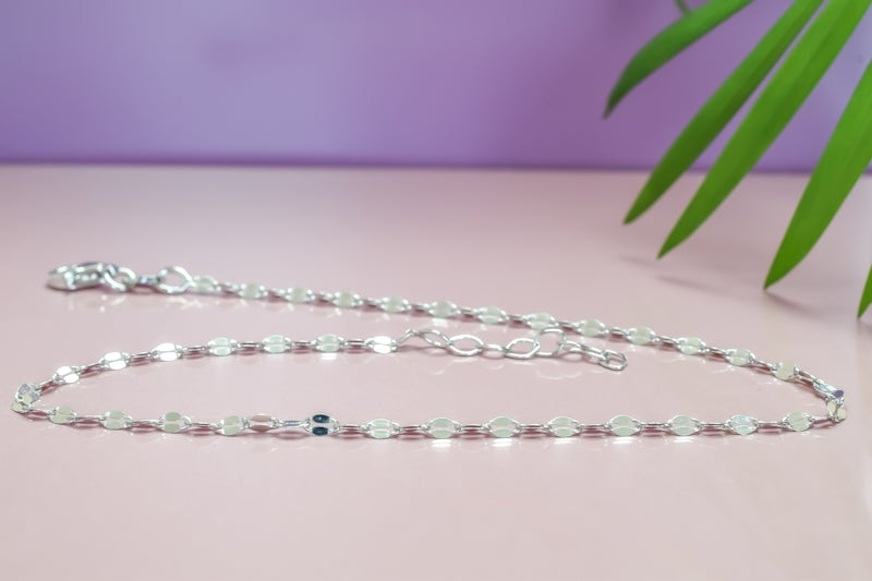 Zilveren enkelband, enkelband schakel, zilveren schakel enkelband, enkelband met schakels, zilveren fijne enkelband